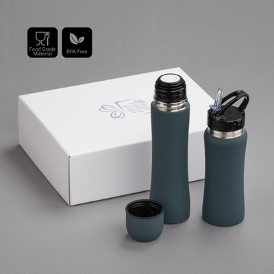 Set Bottiglia Acqua e Thermos con elegante astuccio